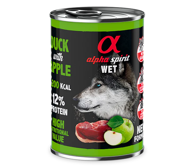 Alpha Spirit Lata Pato con Manzana Verde
